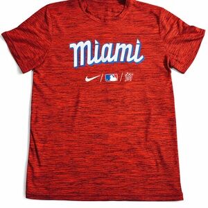 Nike Miami Marlins MLB Red Dri-Fit Athletic City Connect Tee Men’s Medium